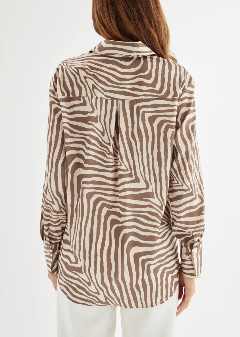 Delaray Shirt - Brown Zebra