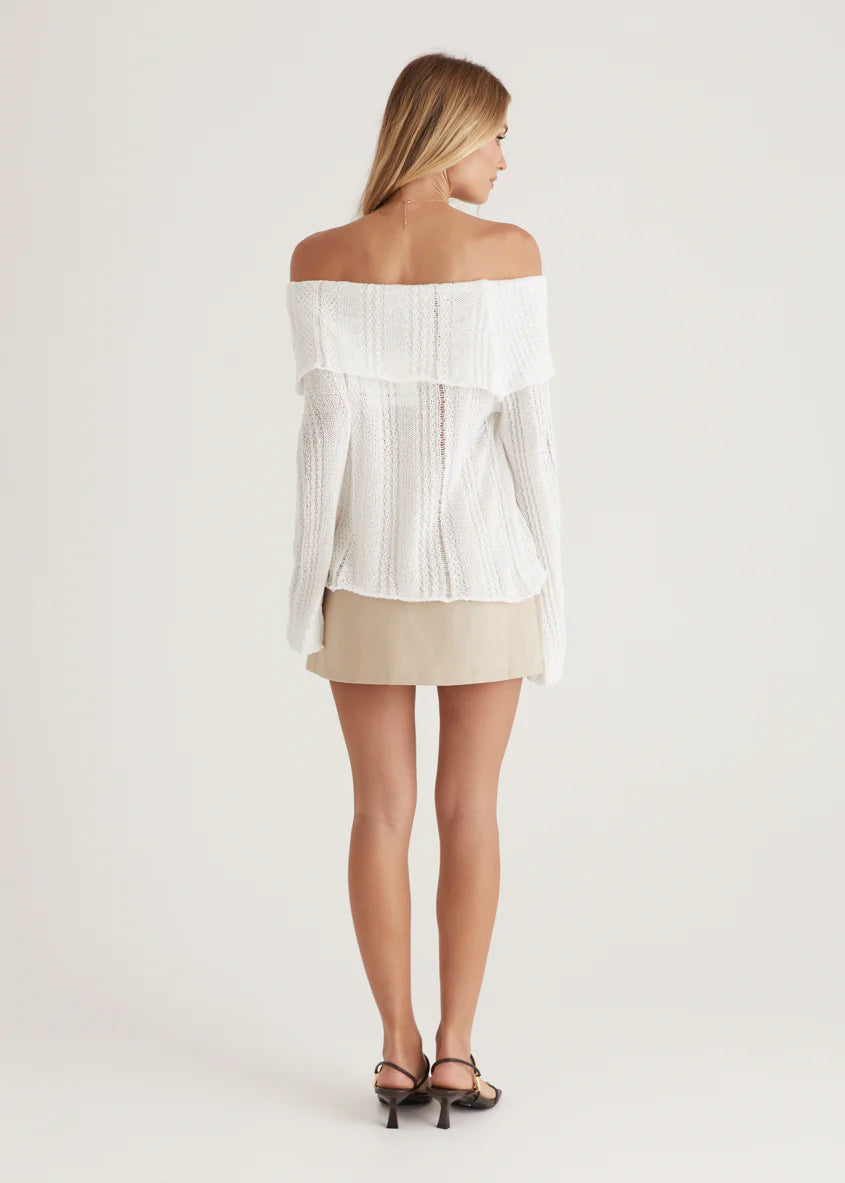 Lucy Off Shoulder Sweater - Off White