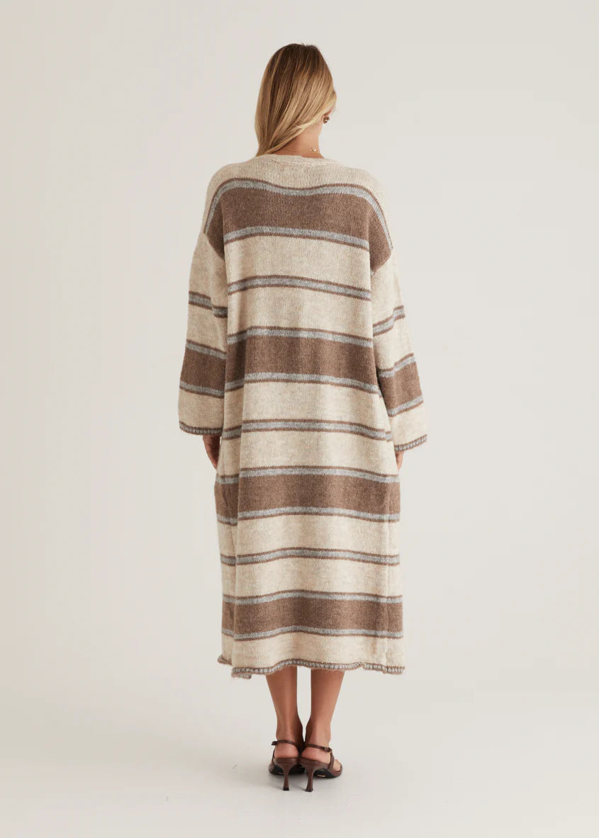 Yourta Cardigan - Brown Stripe
