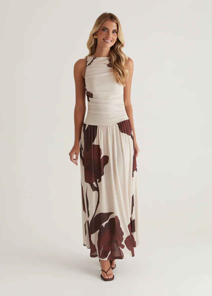 Faye Maxi Dress - Choc Flowers
