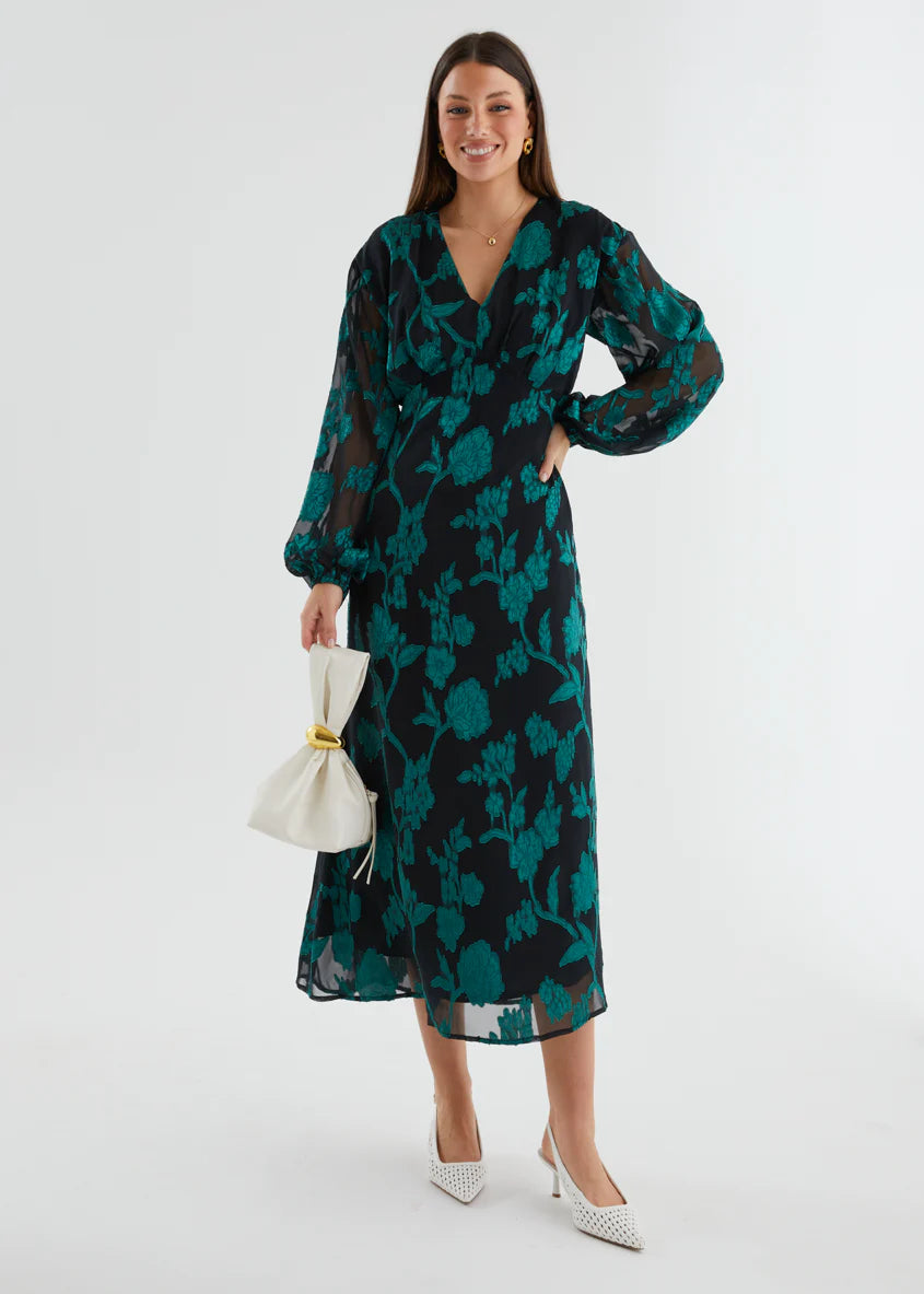 Primavera Maxi Dress - Emerald Floral