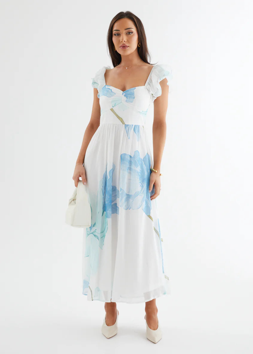 Nahla Maxi Dress - Blue Wildflower