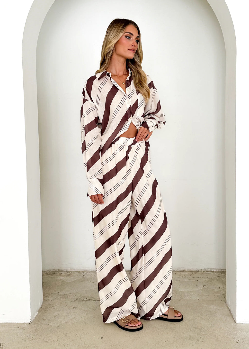 Jessa Pants - Choc Stripe