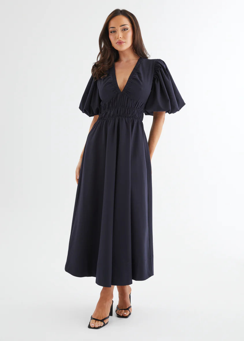 Misori Midi Dress - Indigo