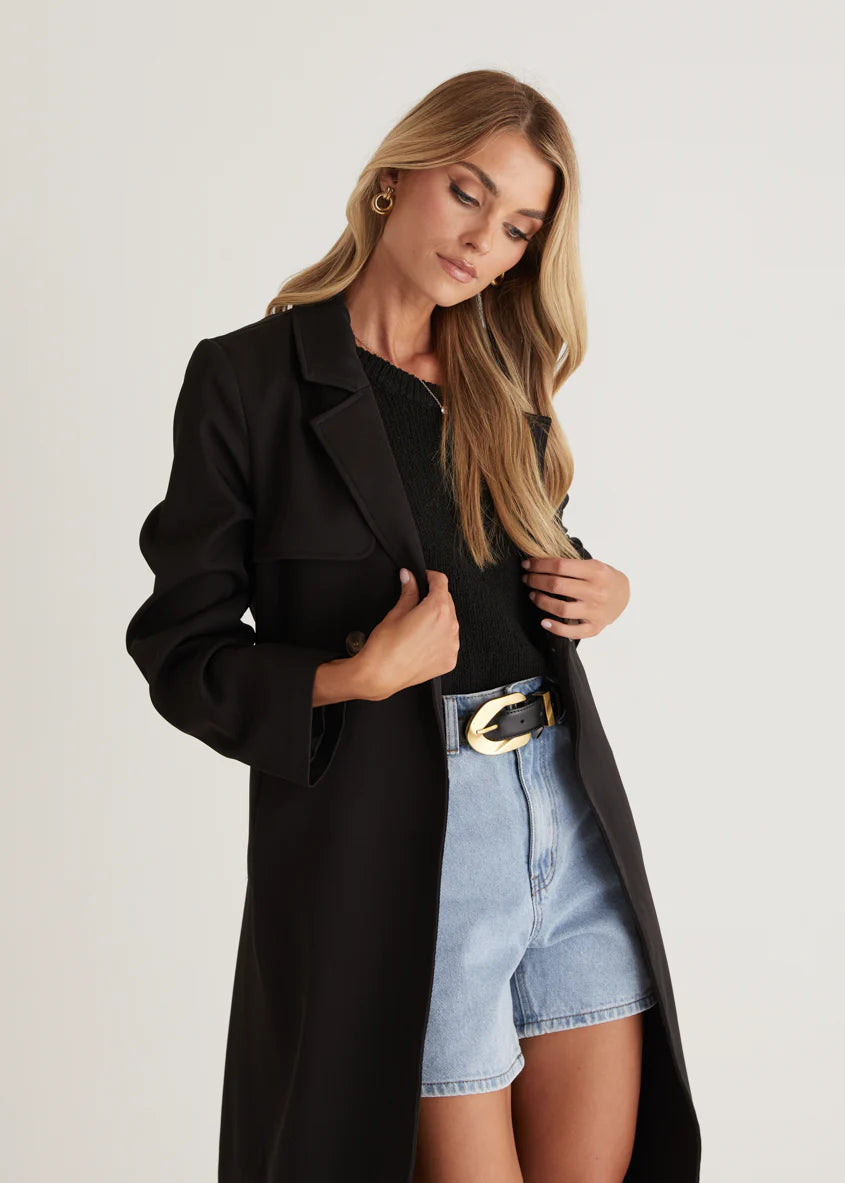 Kylie Trench Coat - Black