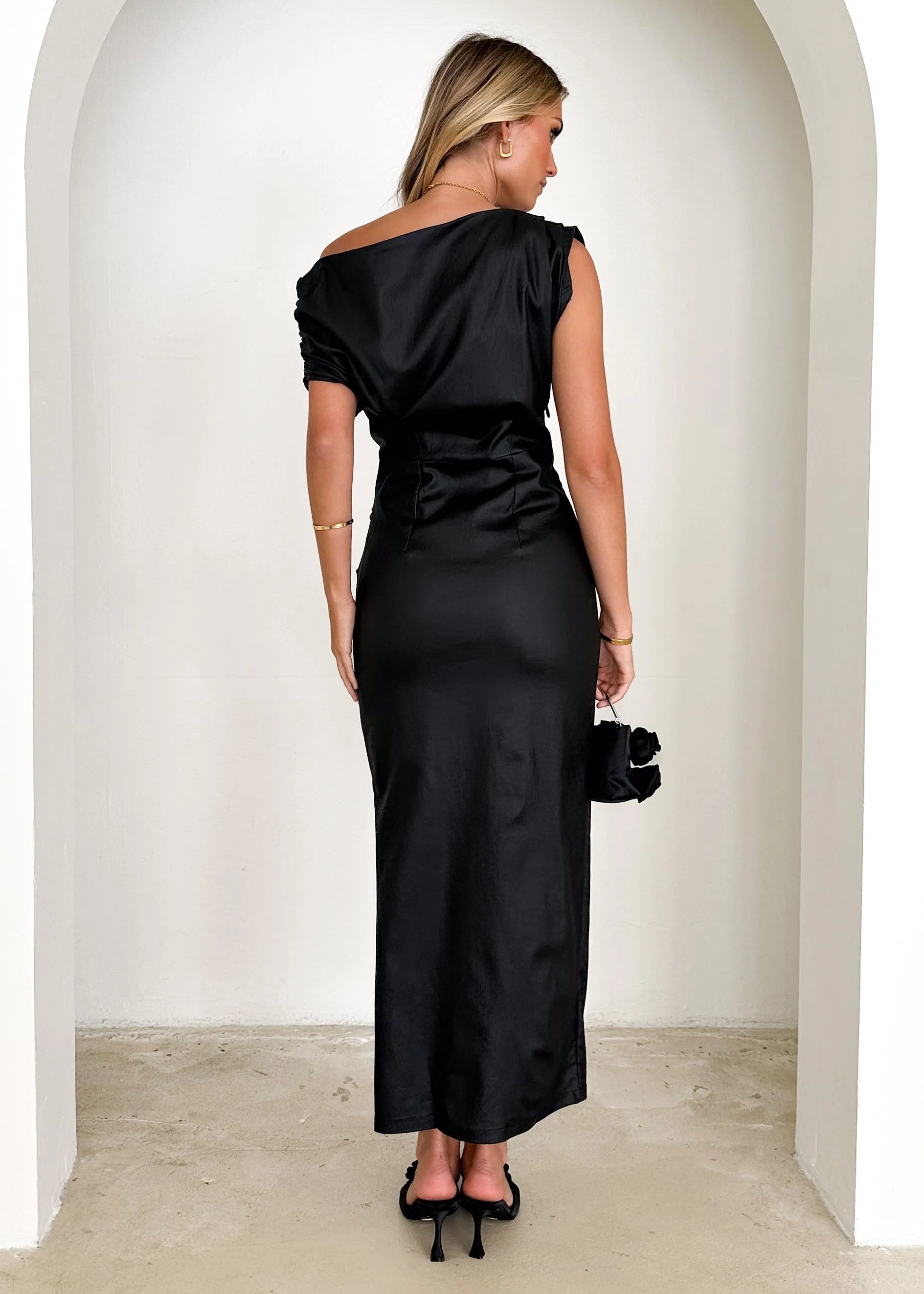 Astro Coated Midi Dress - Black