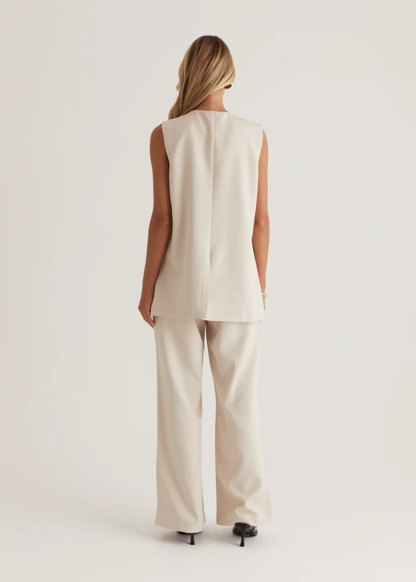 Chanelle Vest Top - Bone