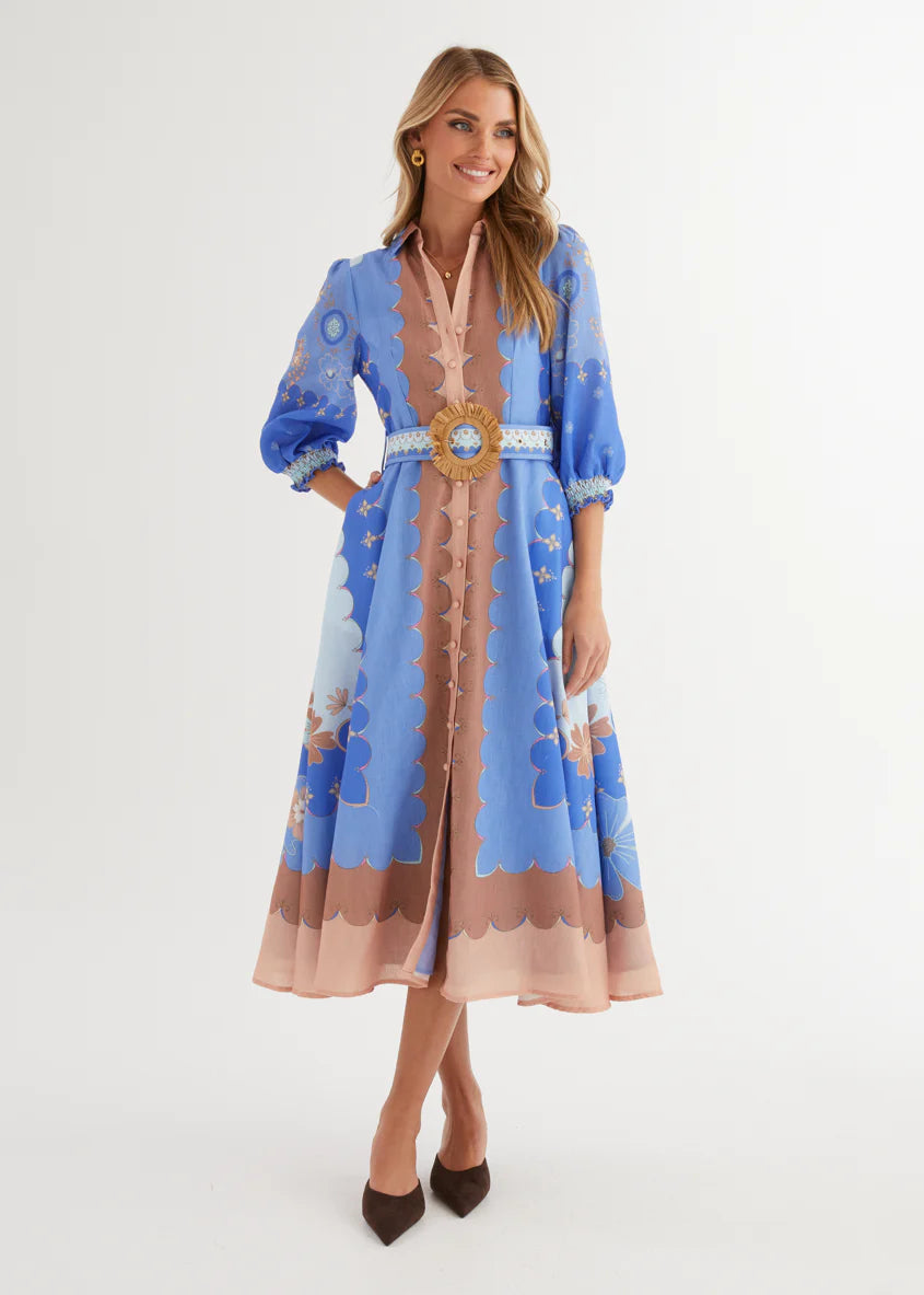 Portobello Midi Dress - Blue Moon