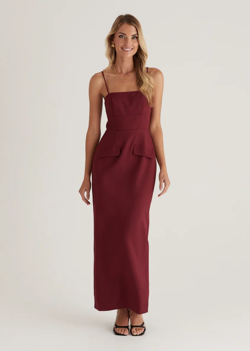 Hansel Maxi Dress - Wine