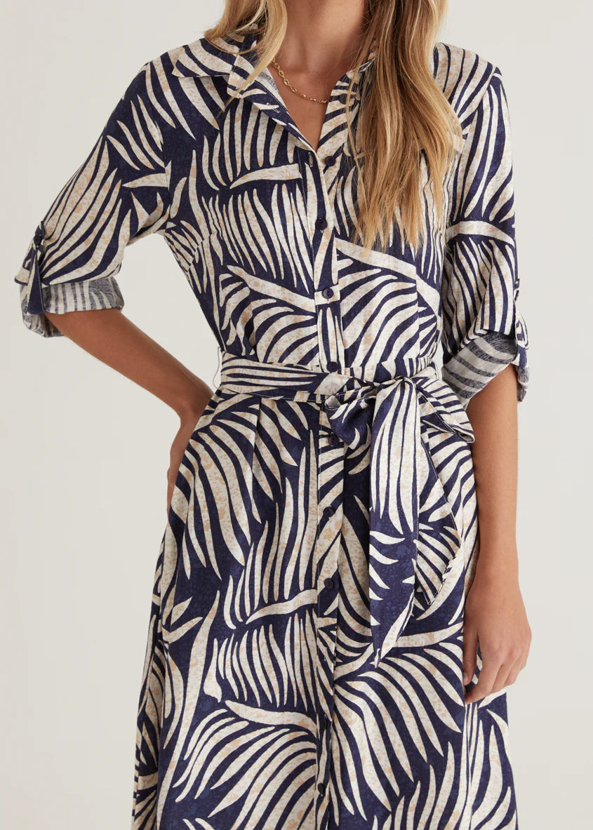 Luxe Midi Dress - Navy Fern