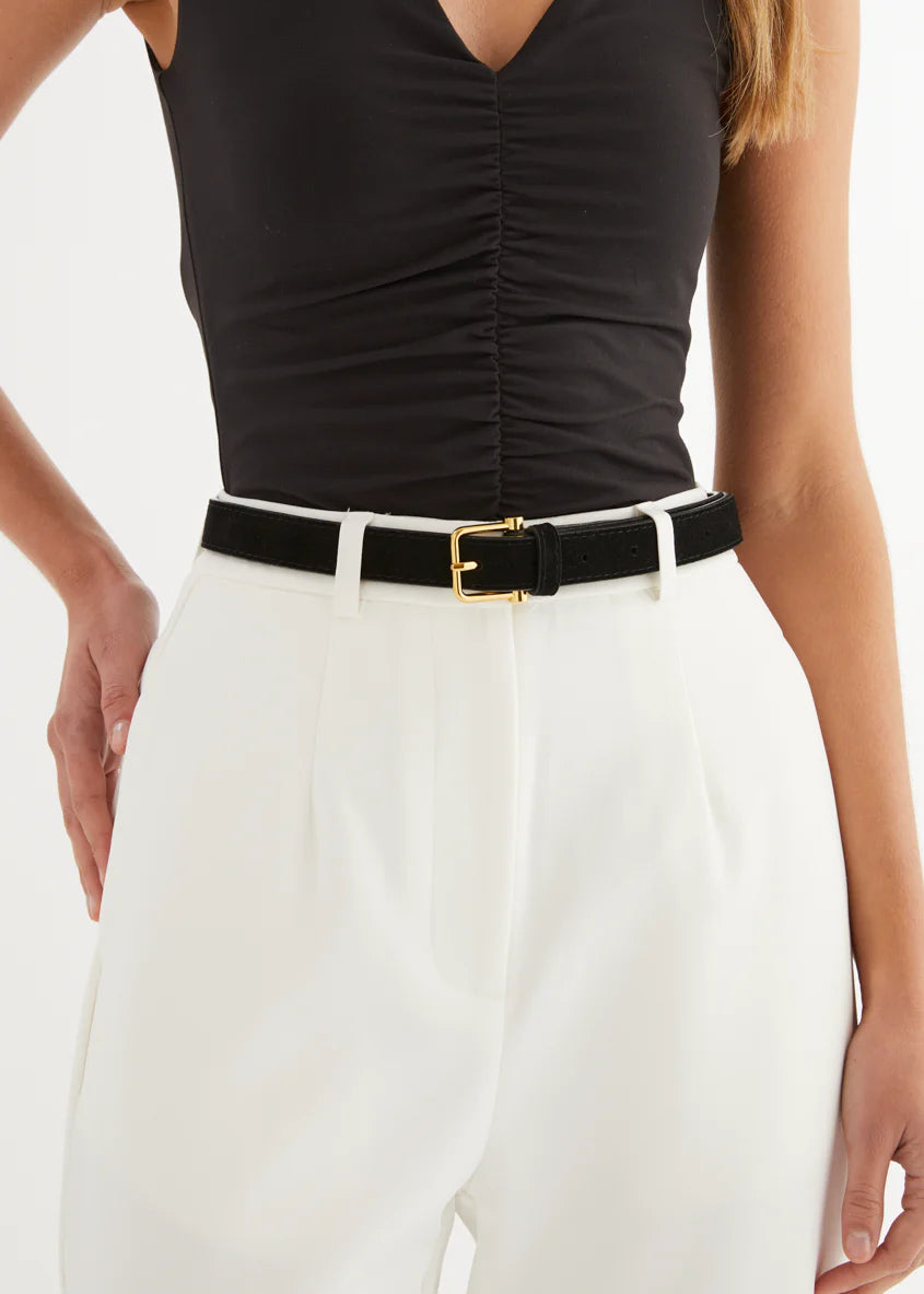 Sasskia Leather Belt - Black
