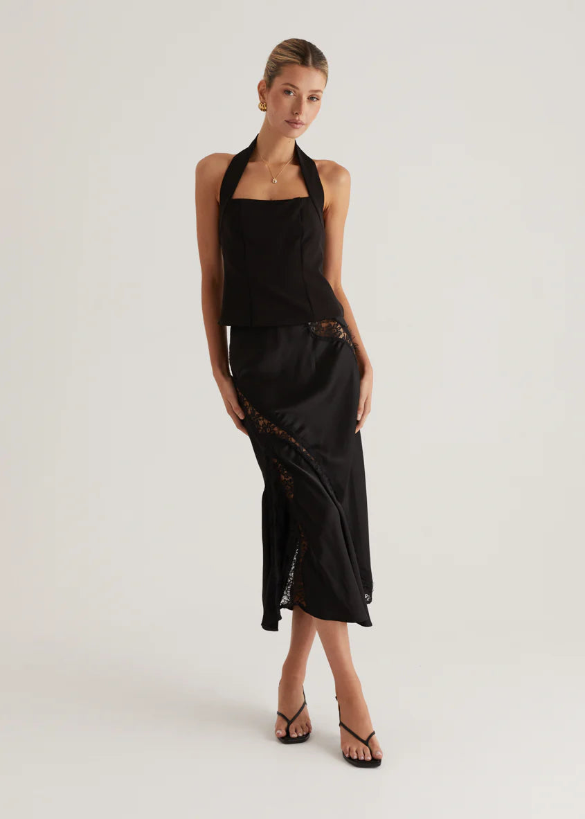 Selena Midi Skirt - Black
