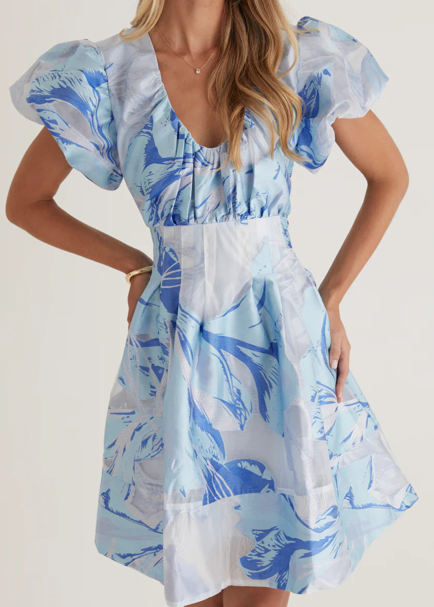 Dayna Dress - Sky Jacquard