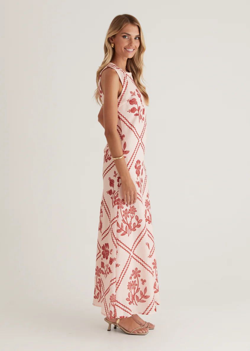 Xavier Maxi Dress - Red Floral