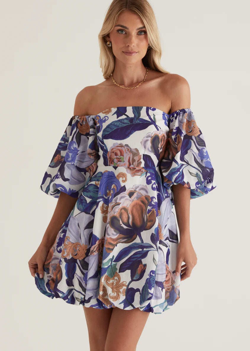 Palais Off Shoulder Dress - Donatella Azure