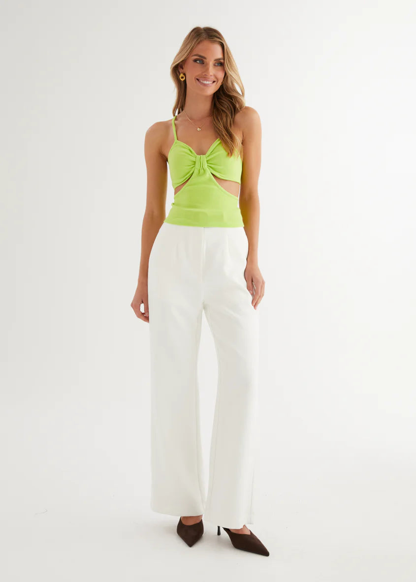 Vivacious Cut Out Knit Top - Apple