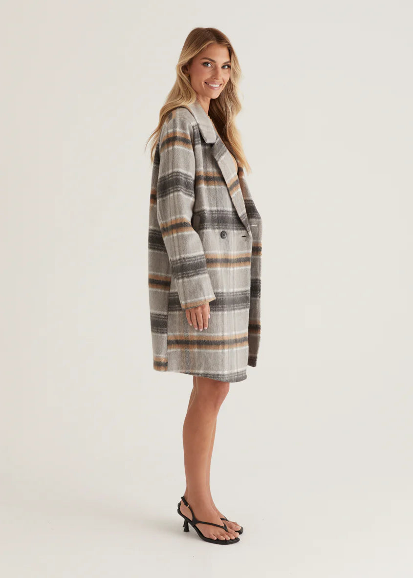 Oprael Coat - Grey Check