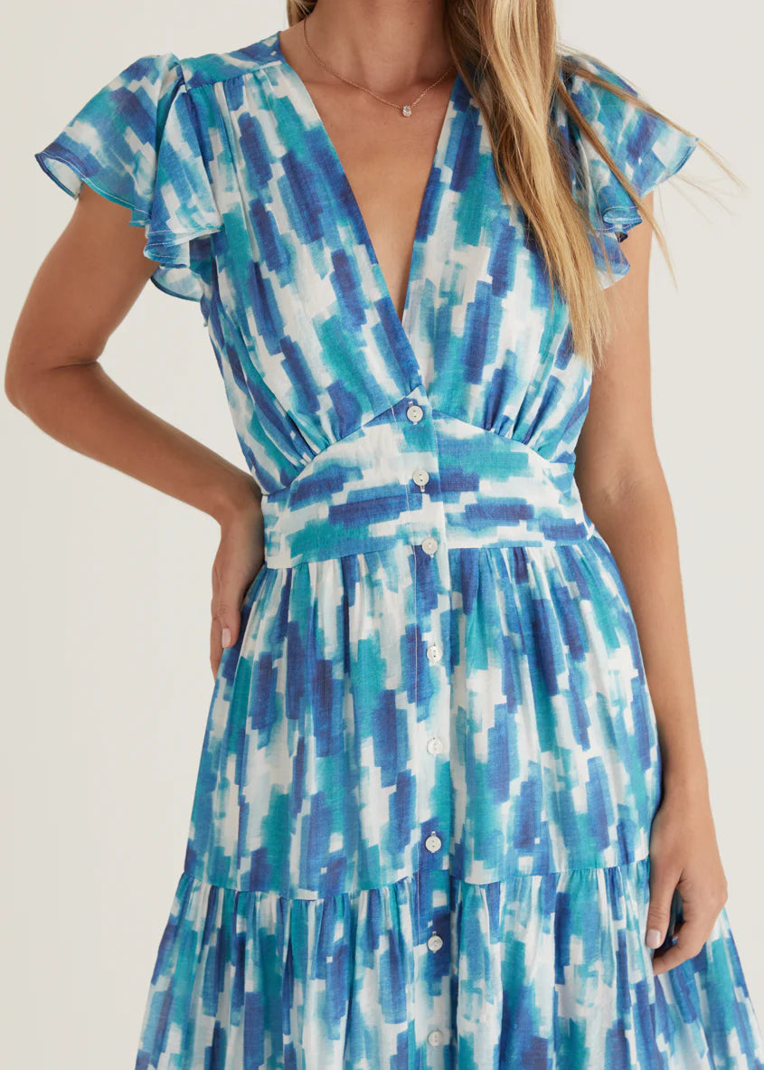 Gatsby Midi Dress - Blue Splash
