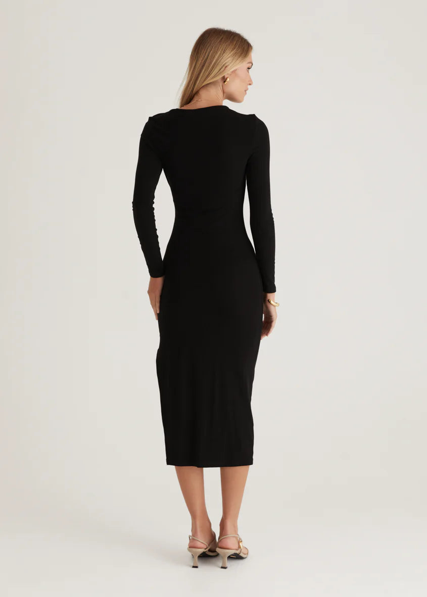 Simona Midi Dress - Black