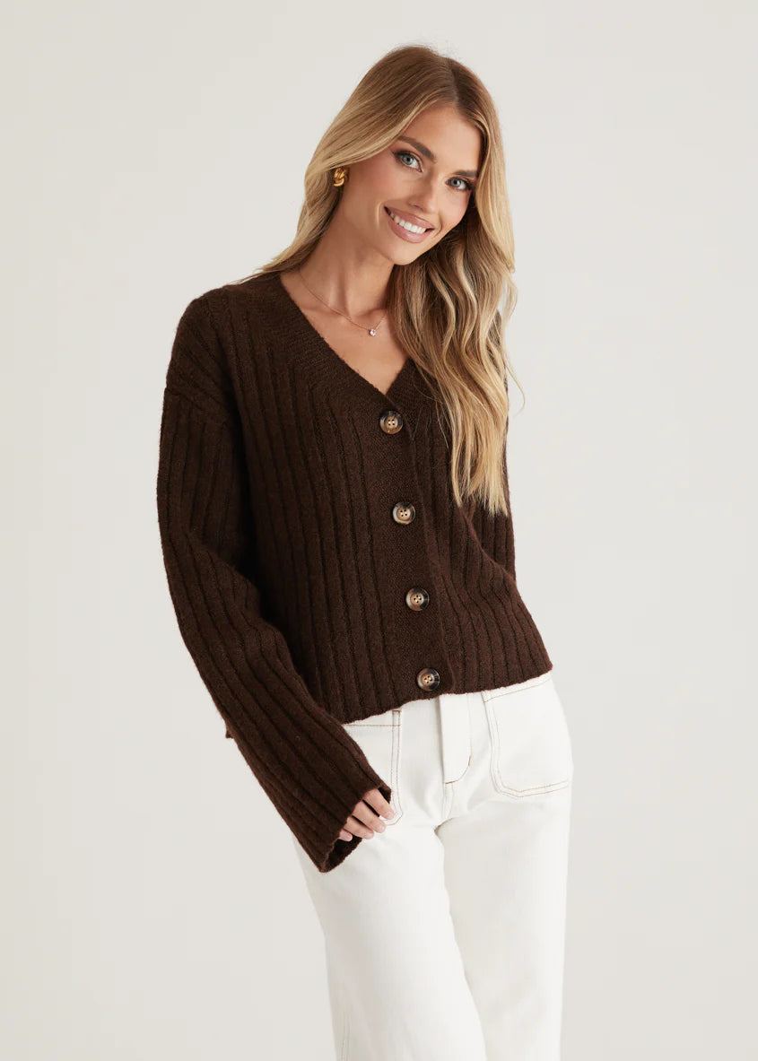 Hustle Cardigan - Chocolate