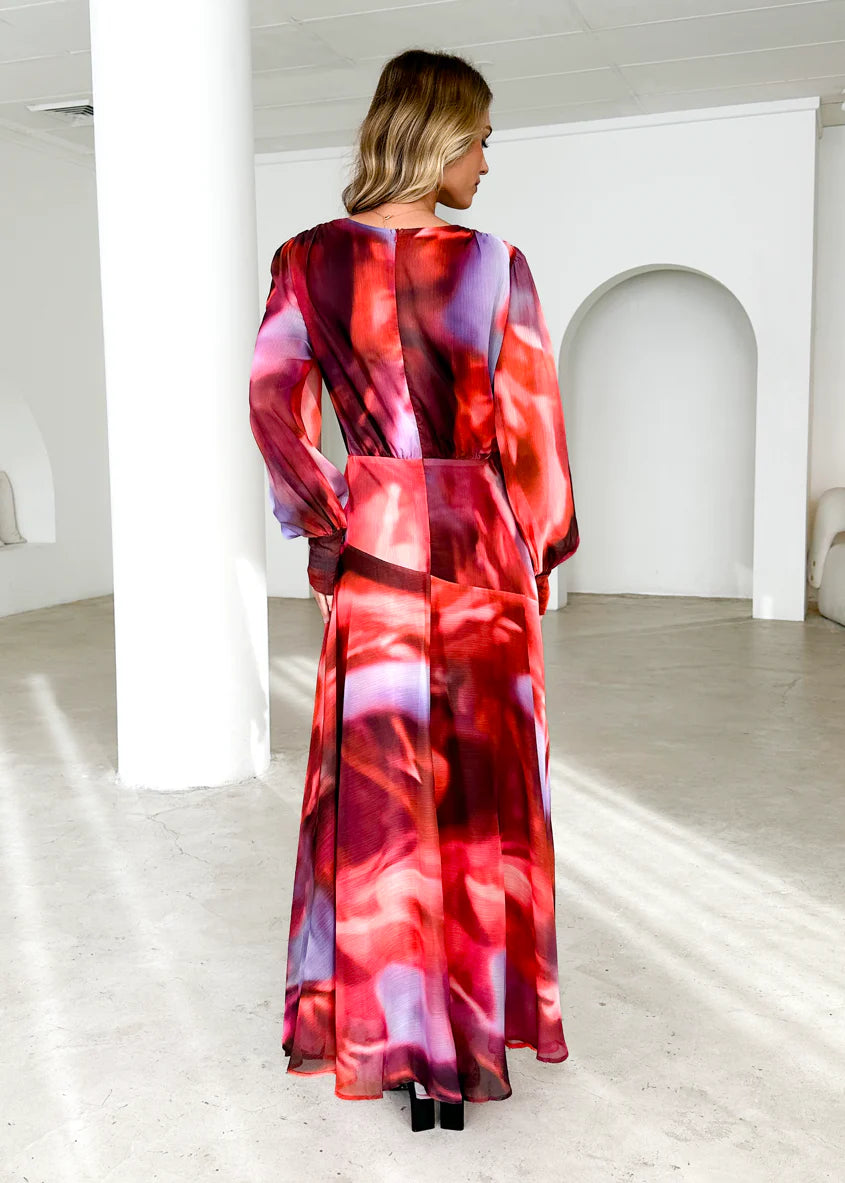 Frida Maxi Dress - Berry Splash