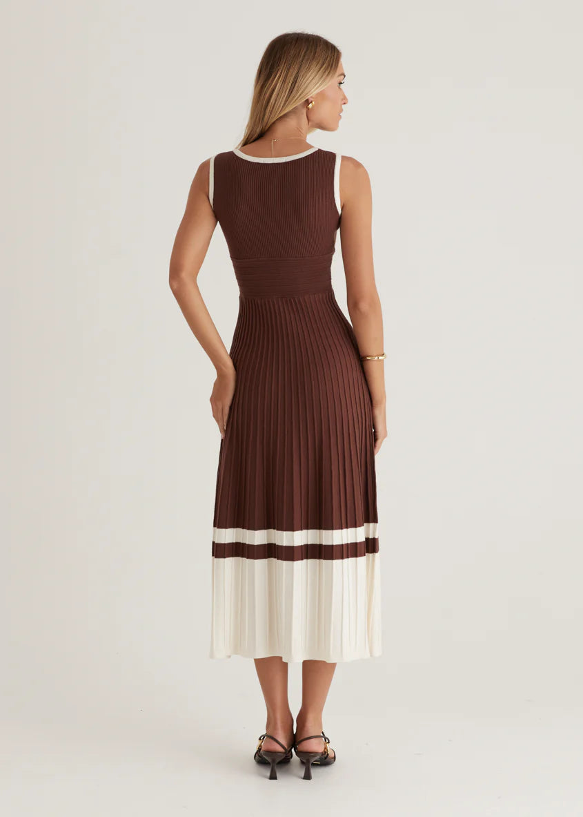 Radiate Knit Midi Dress - Chocolate