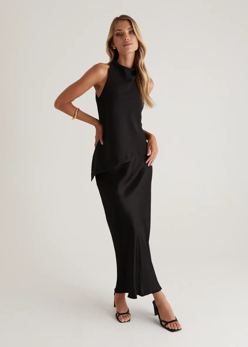 Logan Halter Top - Black