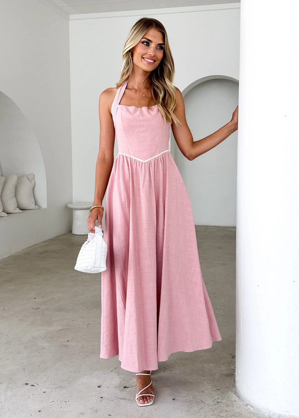 Denise Halter Maxi Dress - Blush