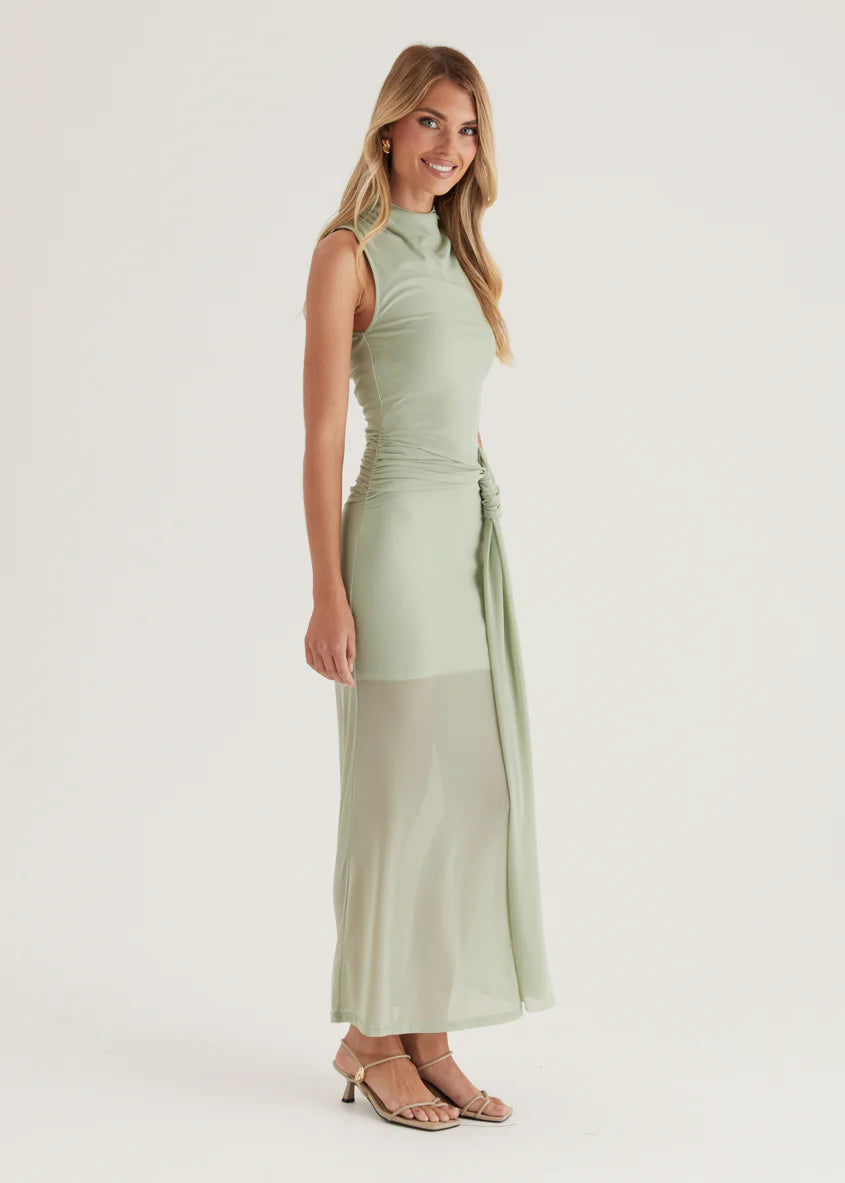 Senorita Mesh Maxi Dress - Sage