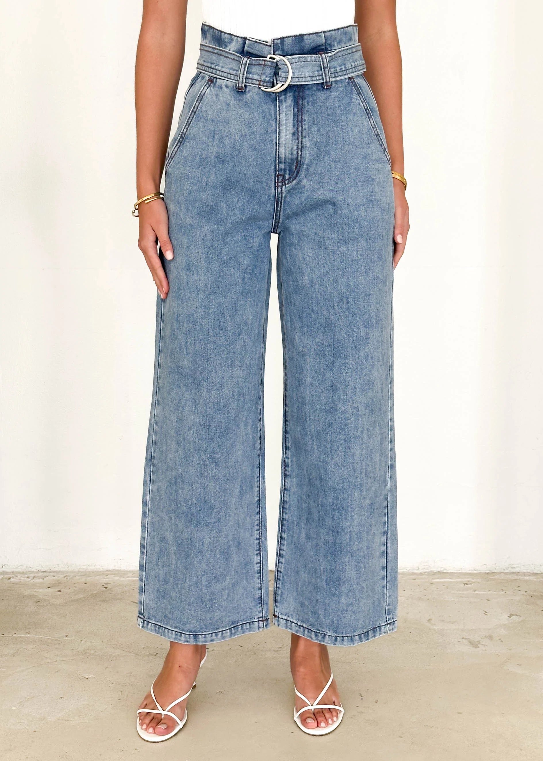 Gwen Paperbag Jeans - Blue