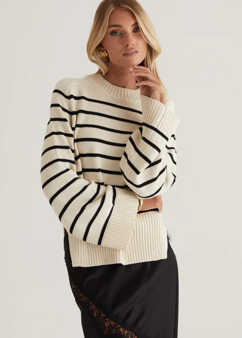 Eva Sweater - Navy Stripe