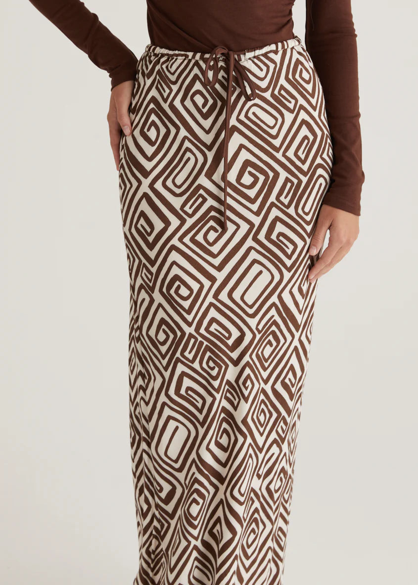 Lella Maxi Skirt - Choc Cairo