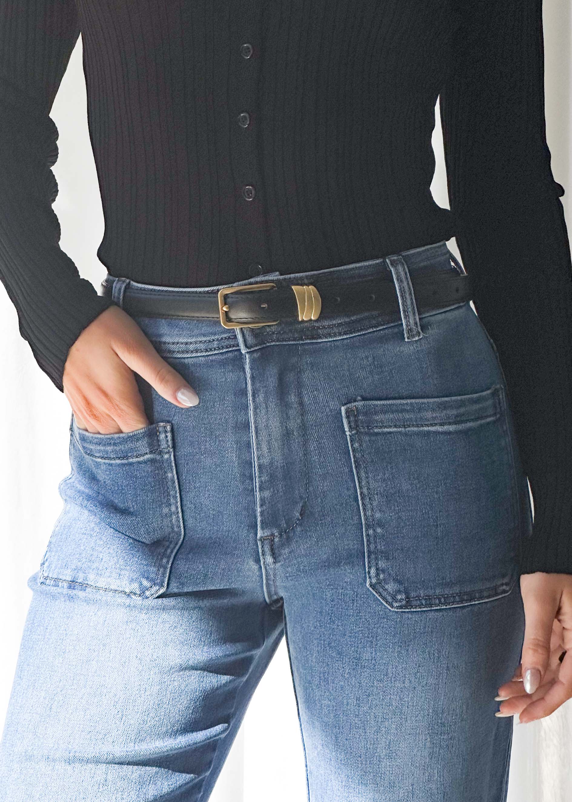 Zekroe Wide Leg Jeans - Mid Blue