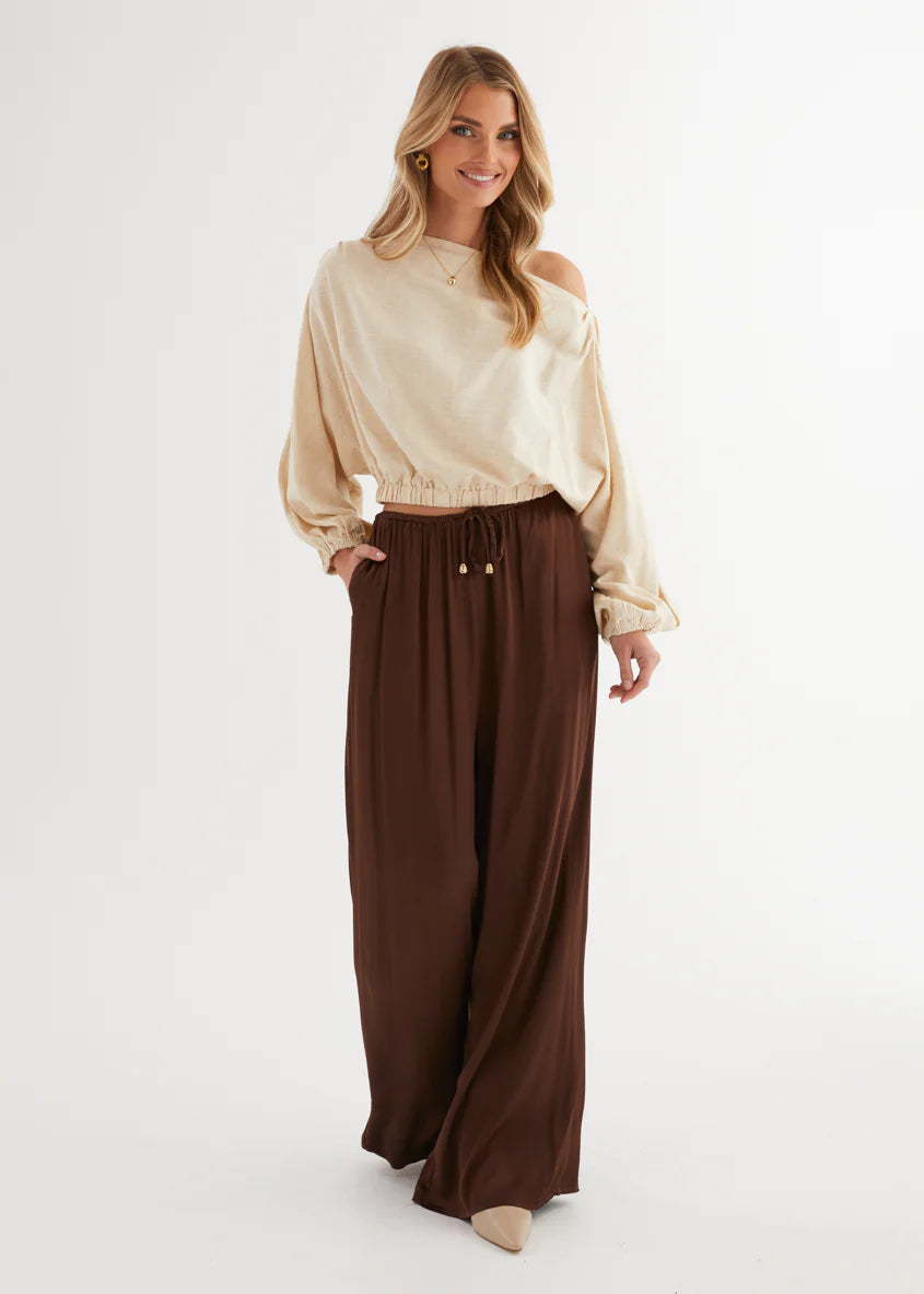 Marlowe Drop Shoulder Top - Natural