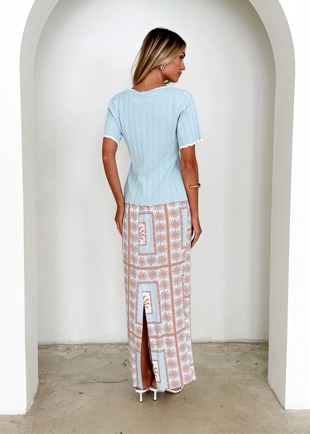 Yulia Knit Top - Sky Blue