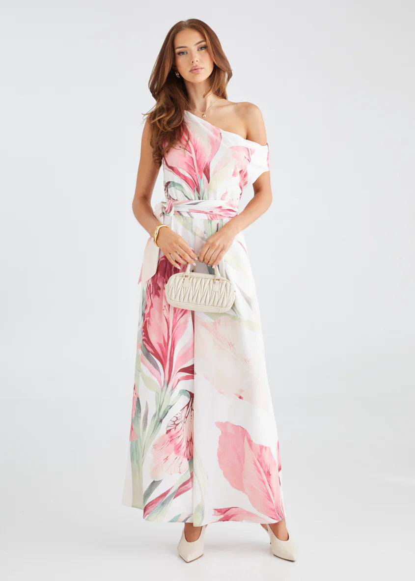 Ara Drop Shoulder Pantsuit - Pink Oasis