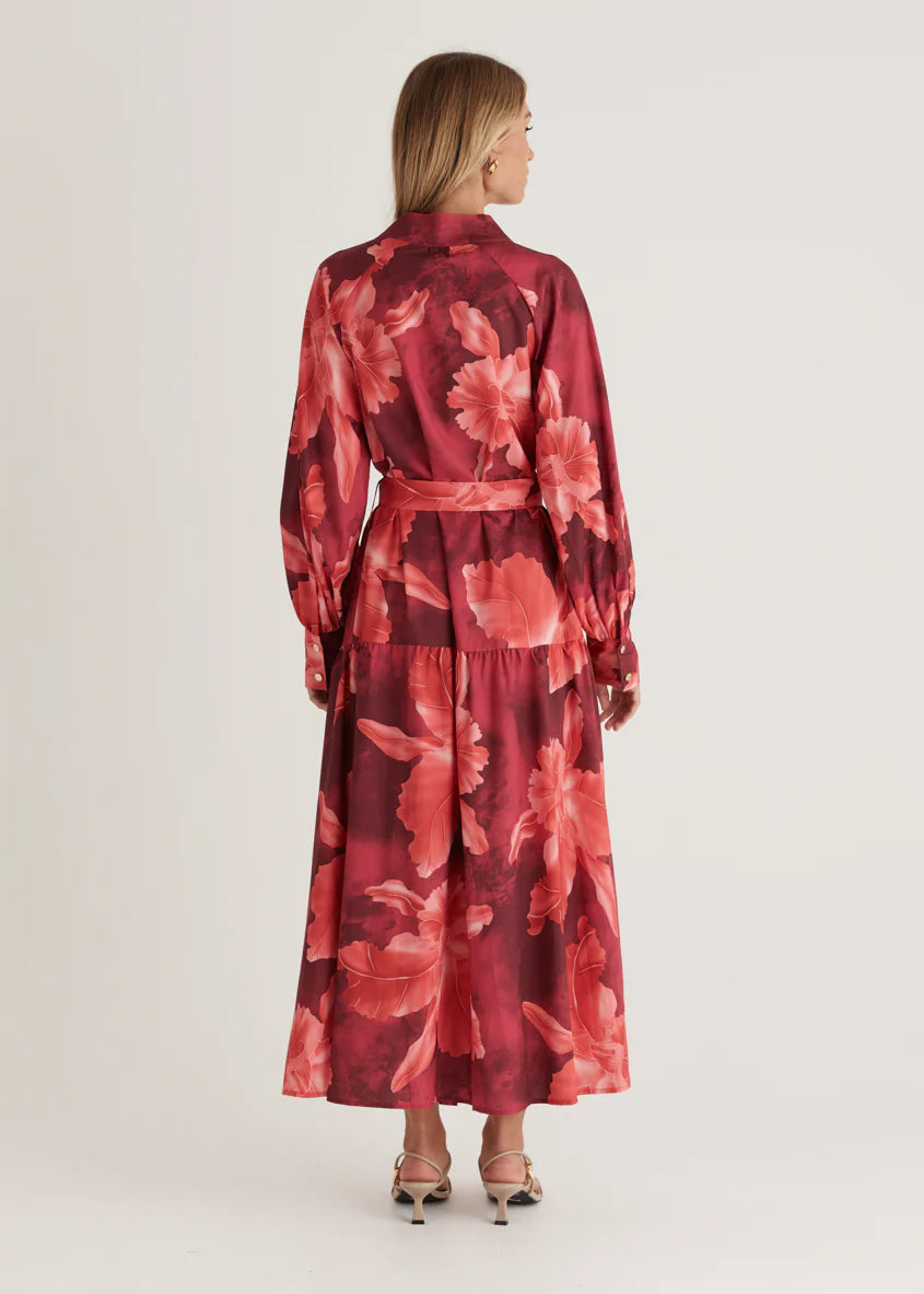 Marisa Maxi Dress - Red Floral