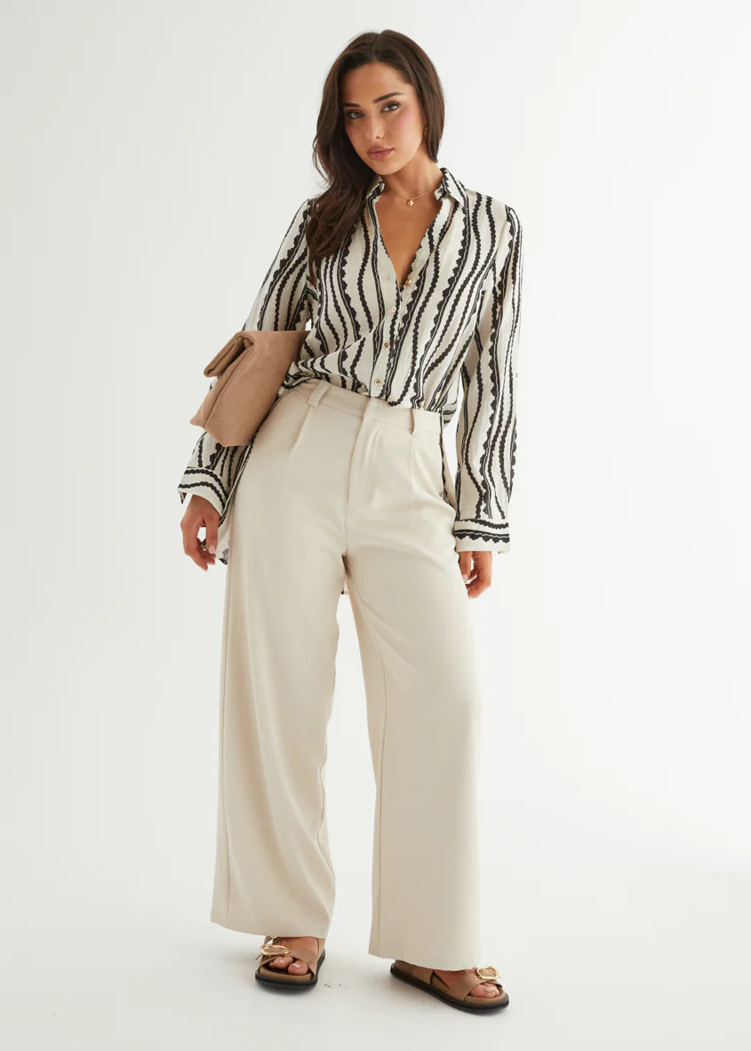 Lyrra Shirt - Monochrome Stripe