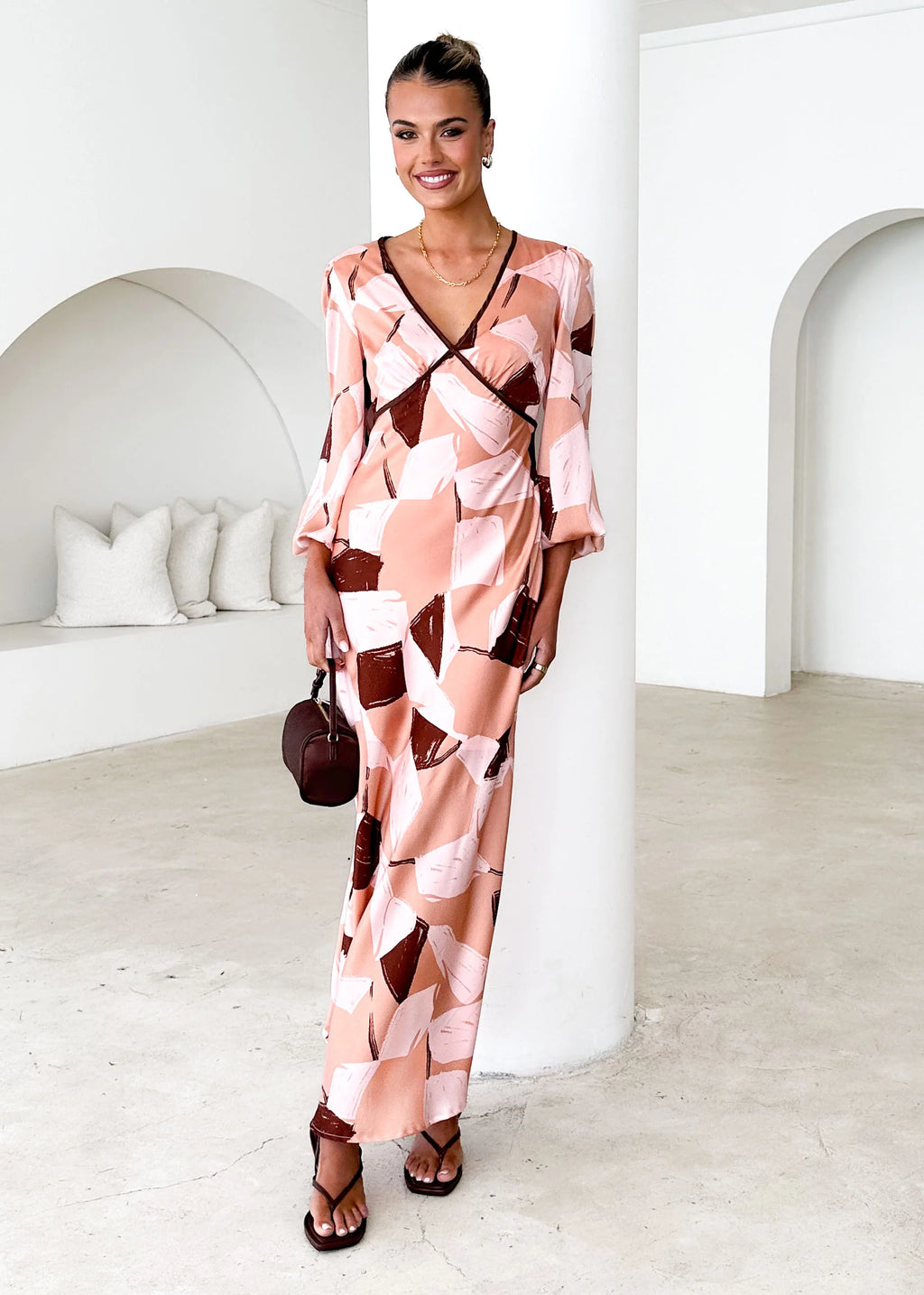 Taliya Maxi Dress - Blush Geo