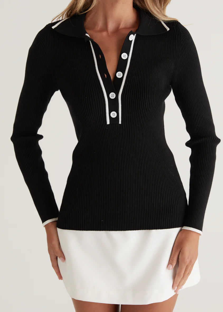 Nova Knit Top - Black