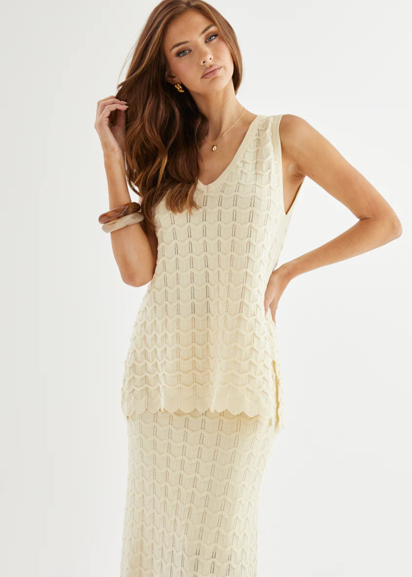 Nerida Knit Top - Cream