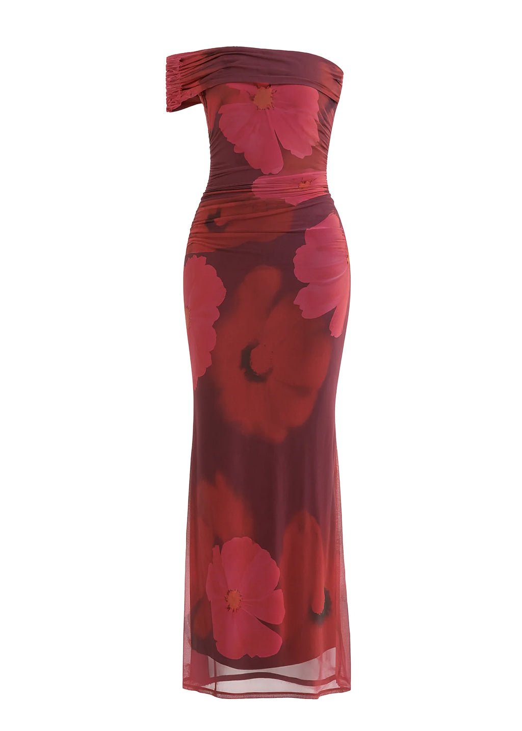 Allina Mesh Maxi Dress - Plum Floral