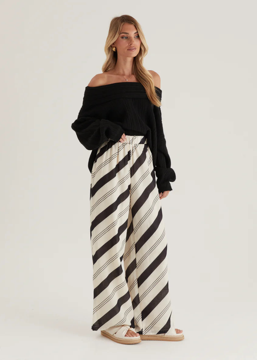 Jessa Pants - Black Stripe