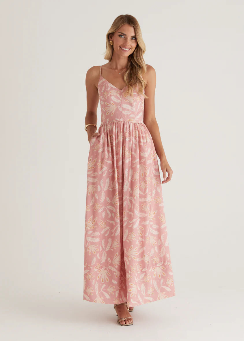 Madrid Maxi Dress - Blush Abstract