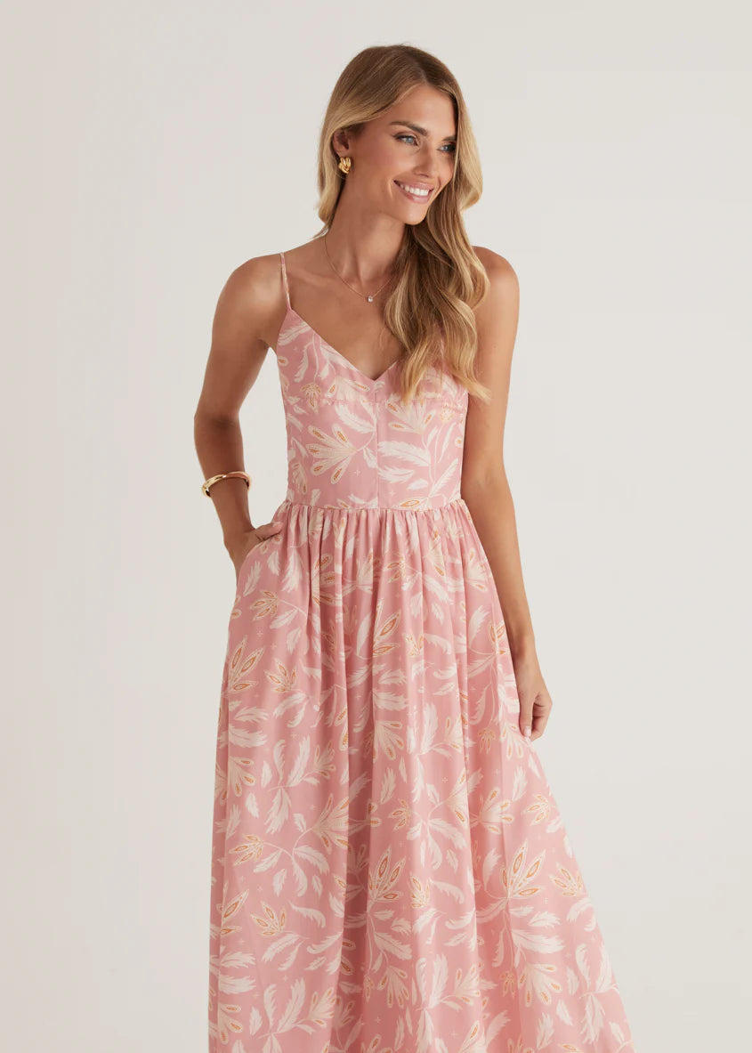 Madrid Maxi Dress - Blush Abstract