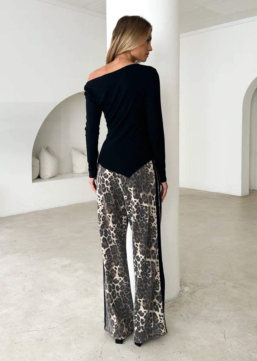 Alba Drop Shoulder Top - Black