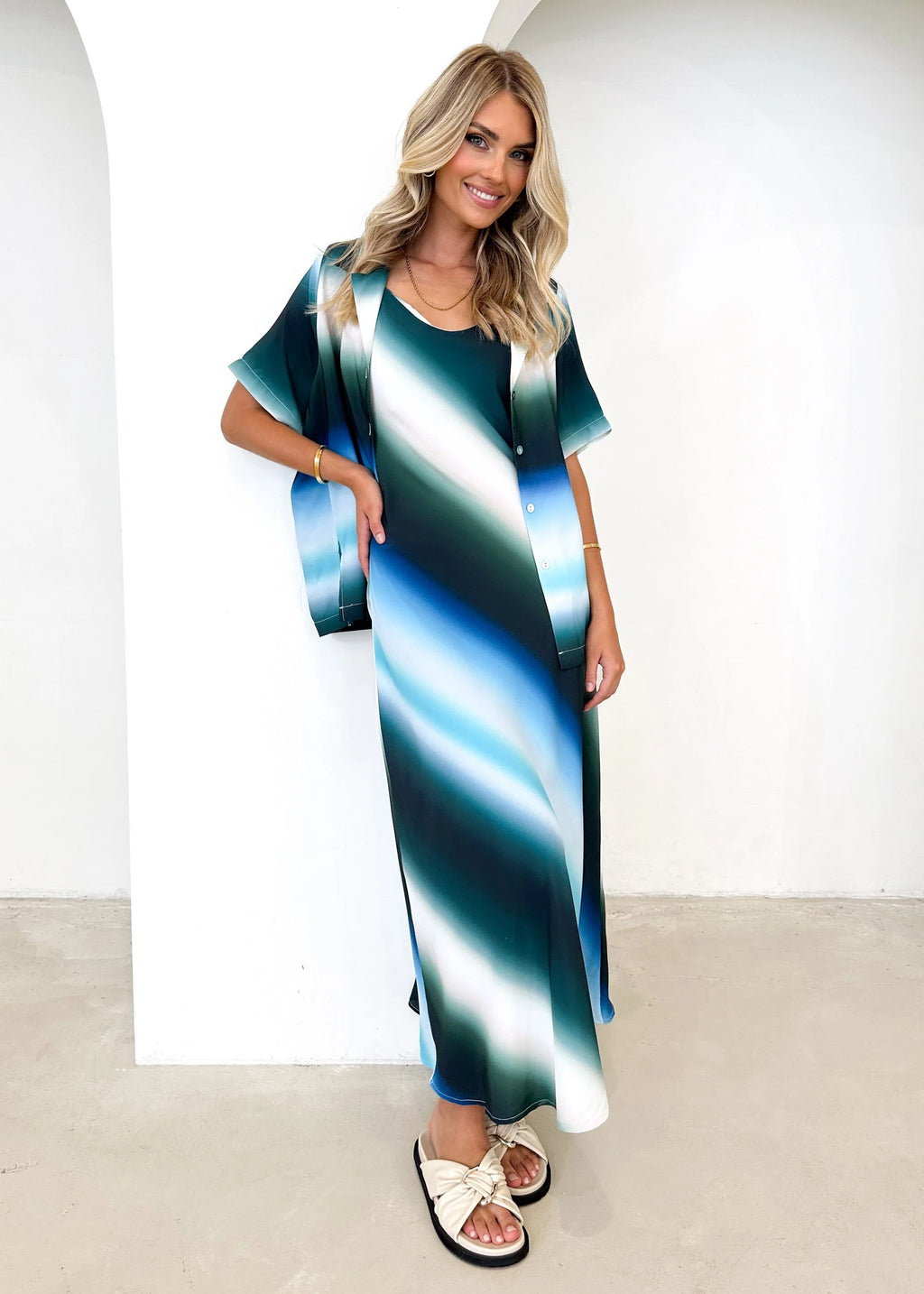 Ayloria Maxi Dress - Blue Tie Dye