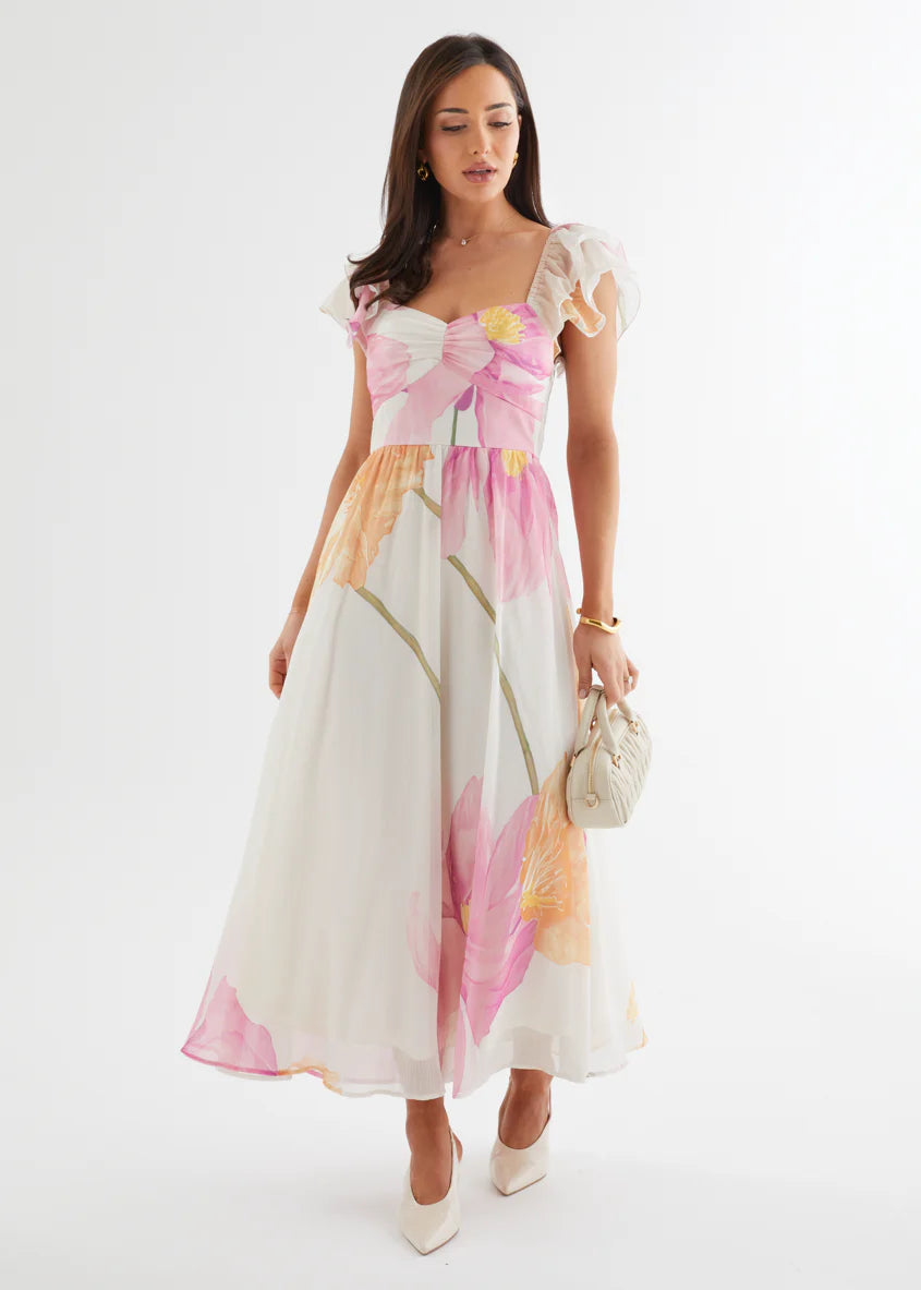 Nahla Maxi Dress - Pink Wildflower