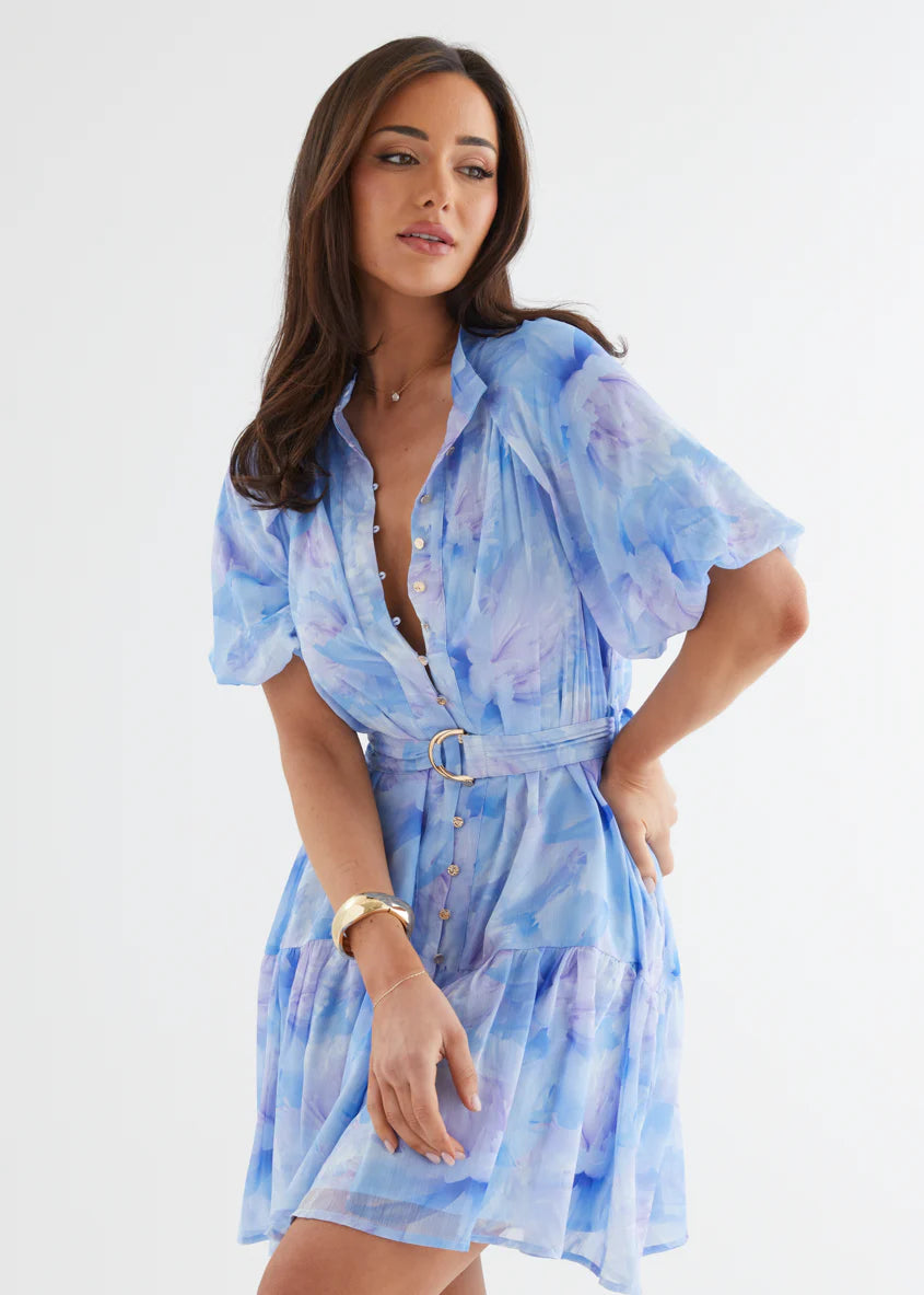 Clemence Dress - Blue Floral