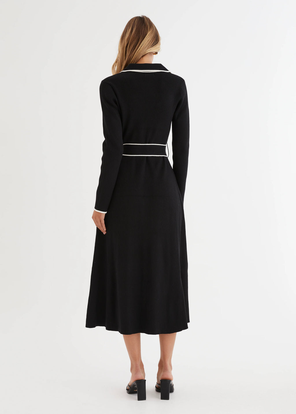 Stephanie Knit Midi Dress - Black